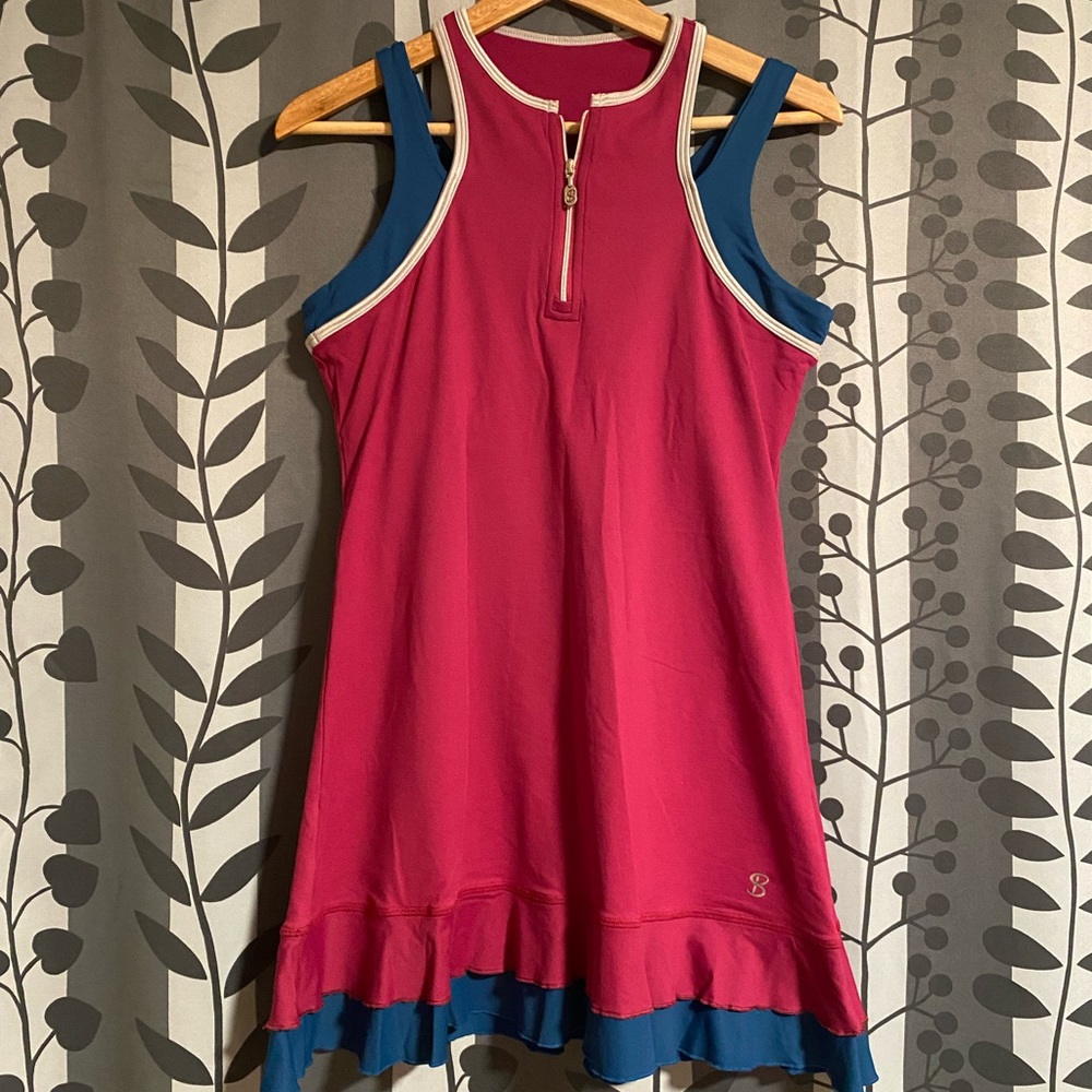 Athletic Red and Blue Sleeveless Dress